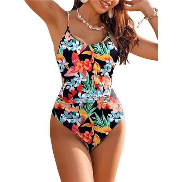 Women's One Piece Swimsuit Tummy Control Cutout High Cut Ruched O